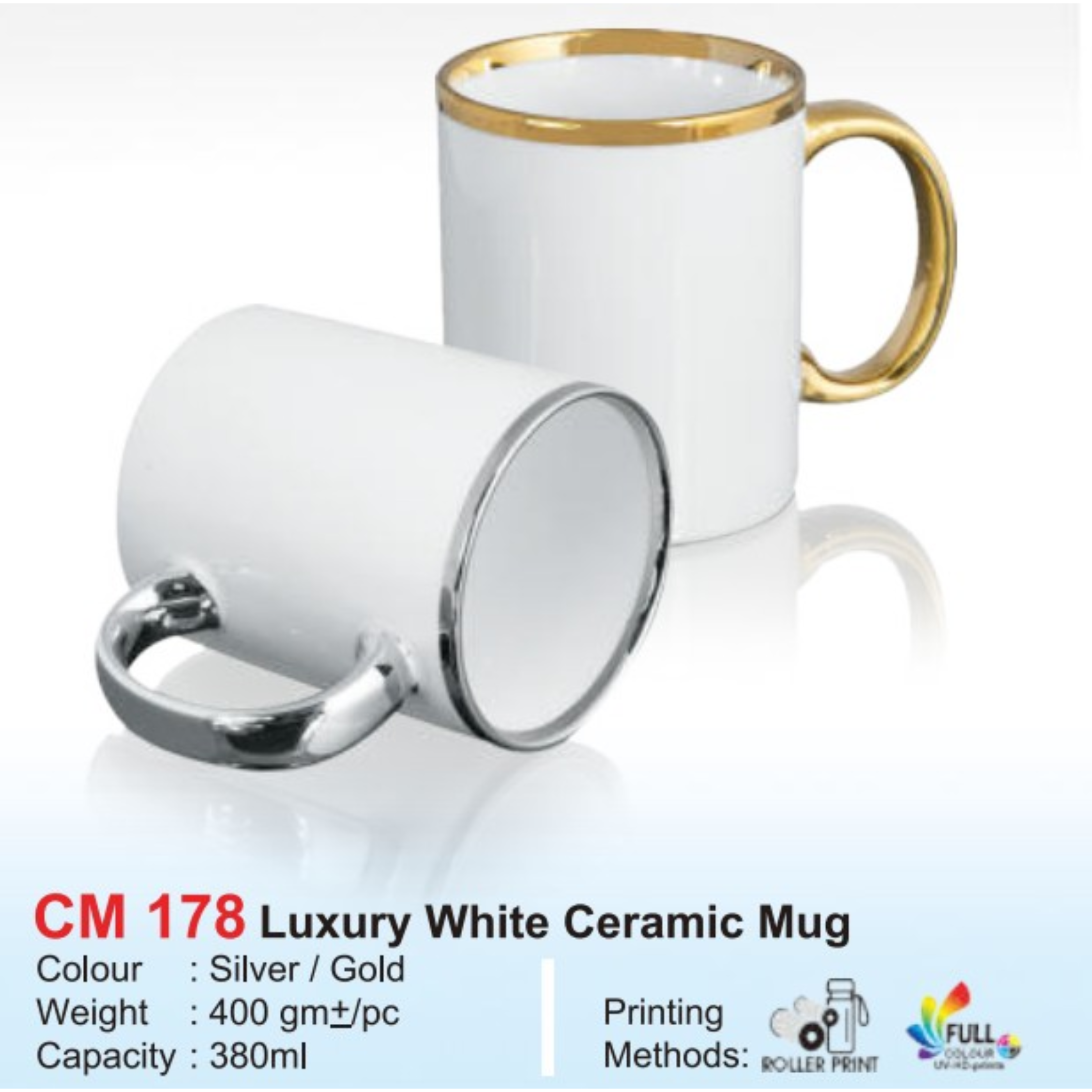 CM 178 Luxury White Ceramic Mug