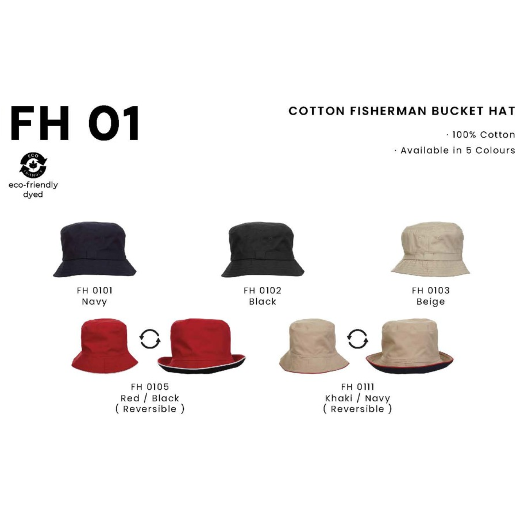 FH 01 COTTON FISHERMAN BUCKET HAT