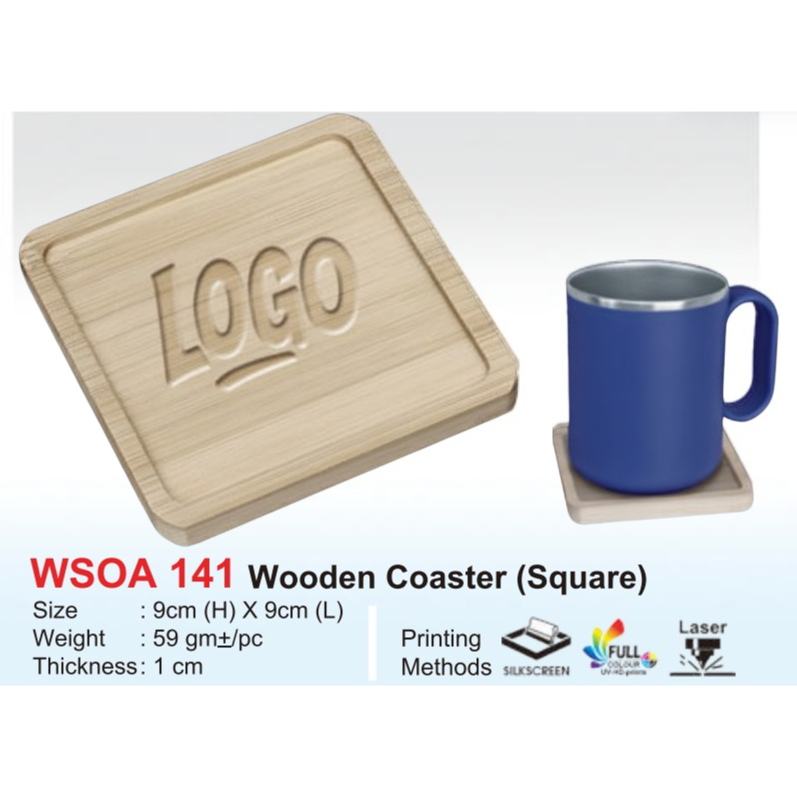 WSOA 141 Wooden Coaster (Square )