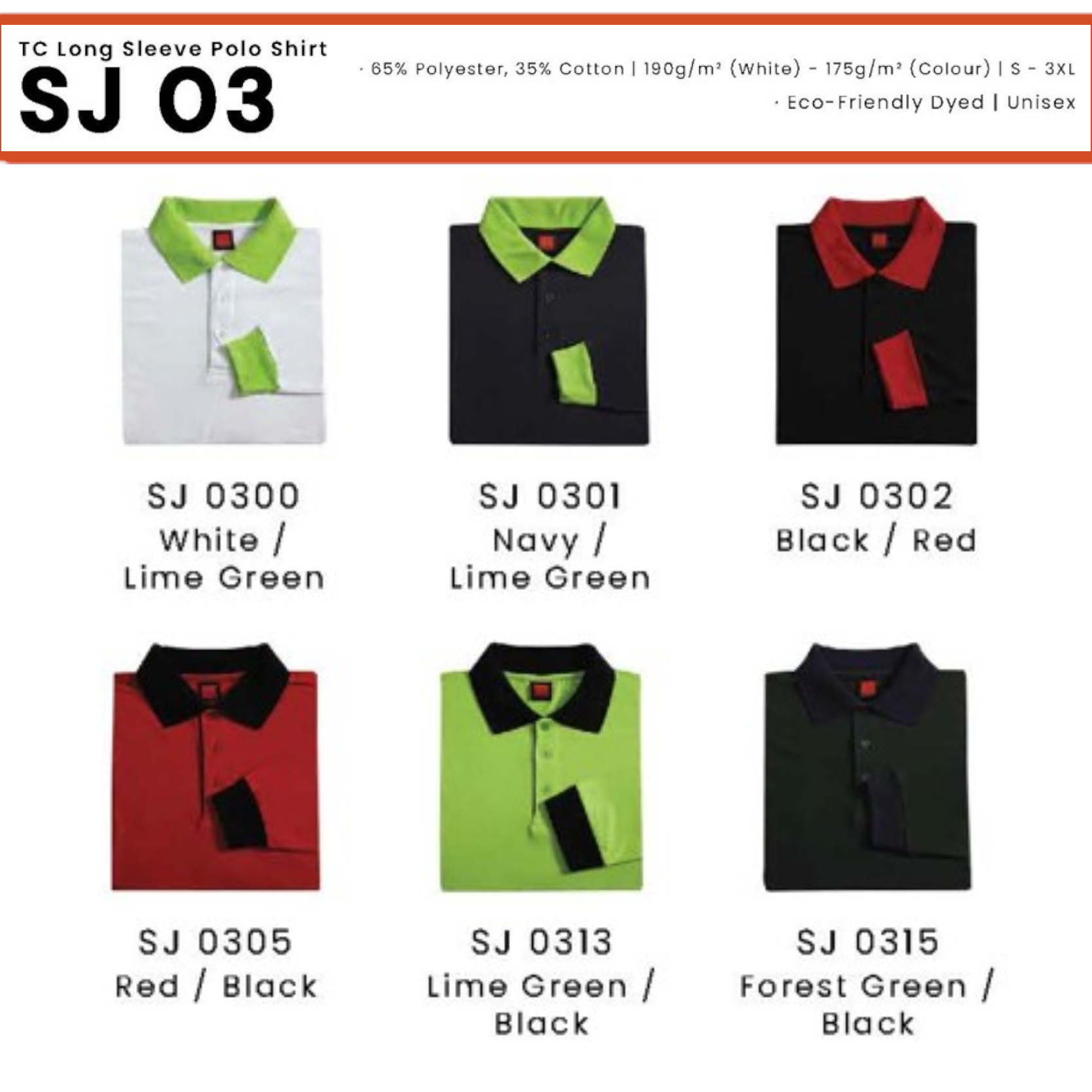 SJ 03 TC Long Sleeve Polo Shirt