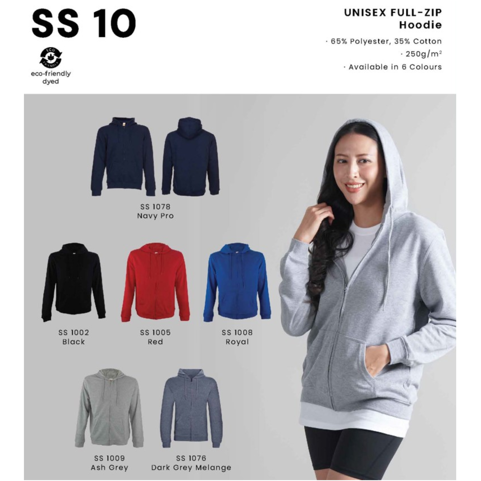 SS 10 UNISEX FULL-ZIP Hoodie