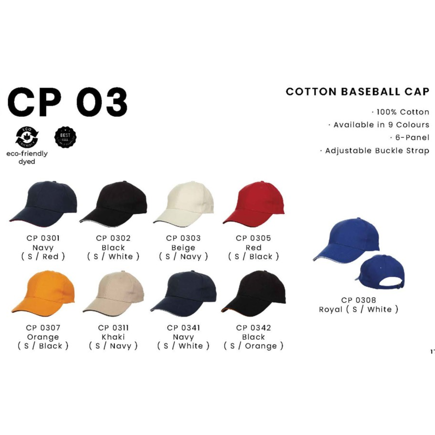 CP 03 COTTON BASEBALL CAP
