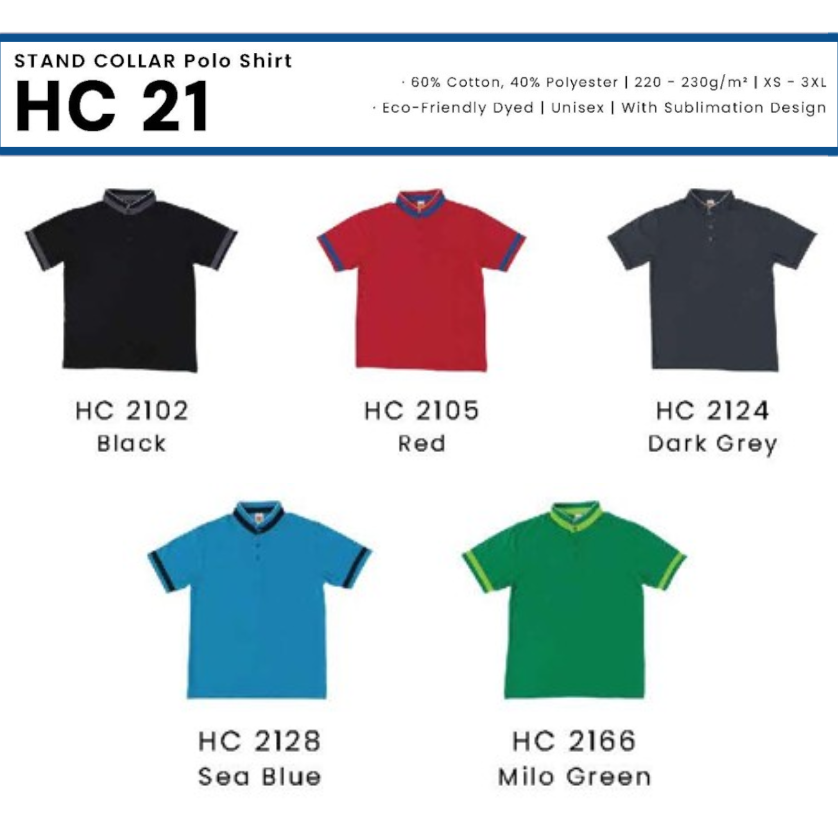 HC 21 STAND COLLAR Polo Shirt
