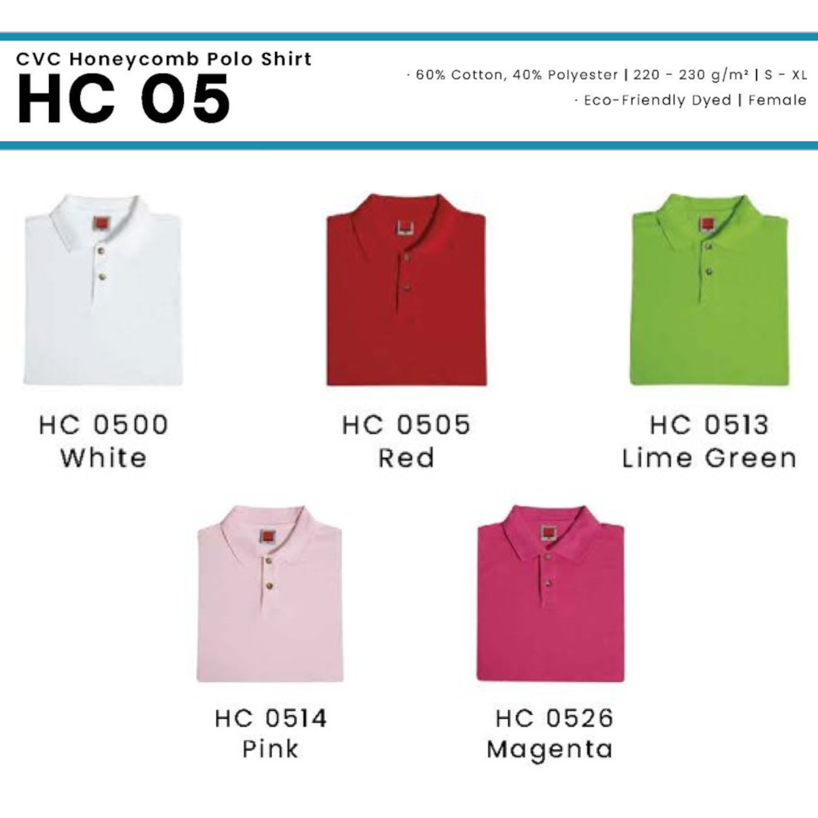 HC 05 CVC Honeycomb Polo Shirt