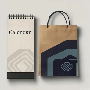Full colour offset calendar and paper bag